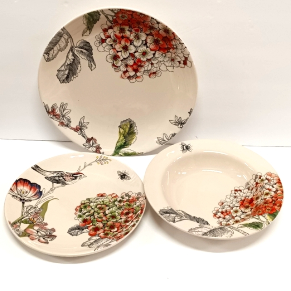 Edie Rose Home by Rachel Bikson Hydrangea Stoneware Dinner, Salad Plate & Bowl